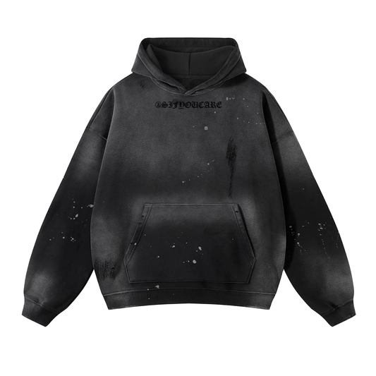 Vintage Washed Frayed Fleece Hoodie @sifyoucare