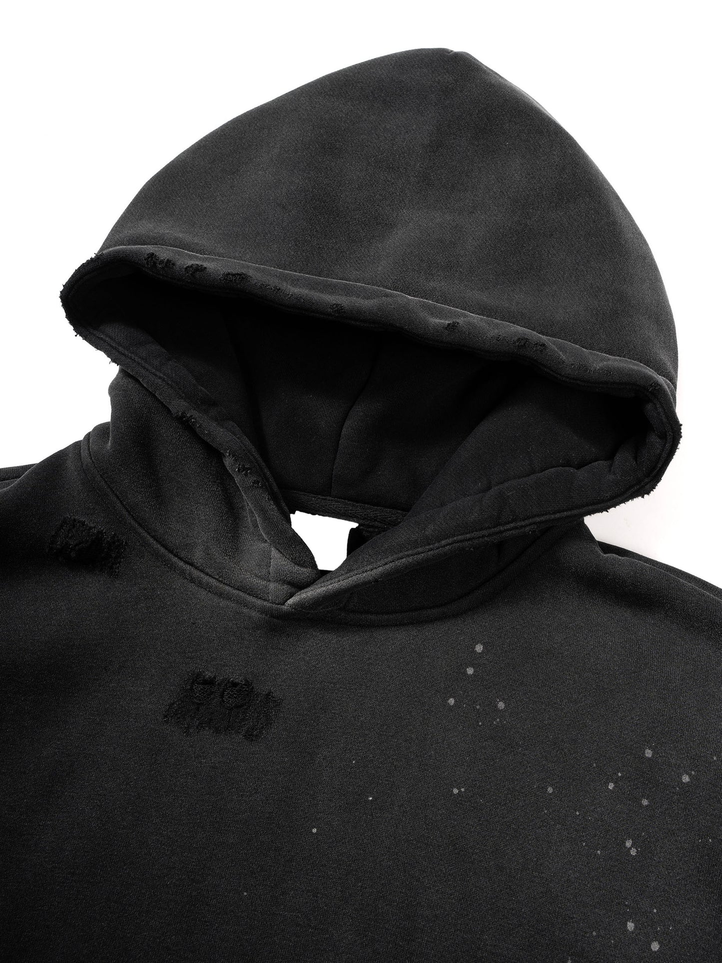 Vintage Washed Frayed Fleece Hoodie @sifyoucare