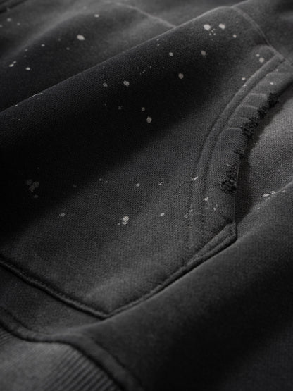 Vintage Washed Frayed Fleece Hoodie @sifyoucare