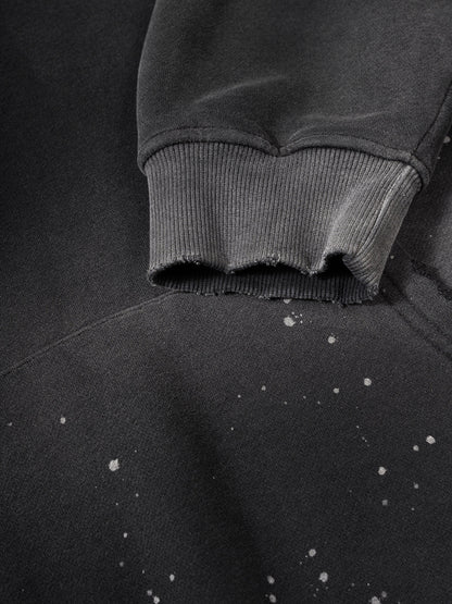 Vintage Washed Frayed Fleece Hoodie @sifyoucare